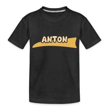 Vorname Anton - Kinder Premium Bio T-Shirt - Schwarz - Vorne