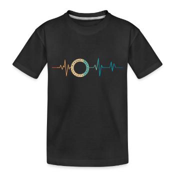 Battement de coeur rétro alphabet runique - T-shirt bio Premium Enfant - noir - Devant