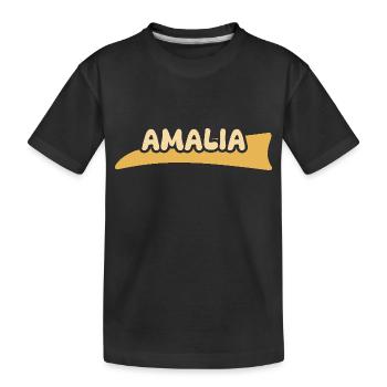 First name Amalia - Kids' Premium Organic T-Shirt - black - Front