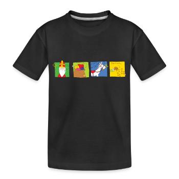 Sinterklaas vier op rij - Kids' Premium Organic T-Shirt - black - Front