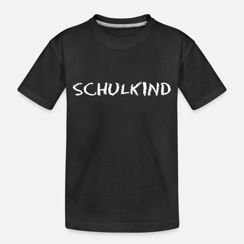 Schulkind Kreide - Kinder Premium Bio T-Shirt - Schwarz