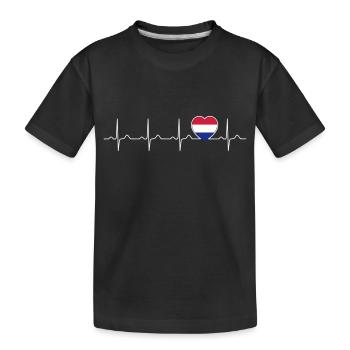 Pulsation de drapeau pays-bas - nation - Hollande - T-shirt bio Premium Enfant - noir - Devant