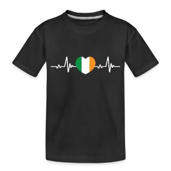Irische Flagge Herz Irland - Kinder Premium Bio T-Shirt - Schwarz - Vorne