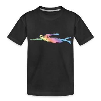 Swimming Silhouette - Kids' Premium Organic T-Shirt - black - Front