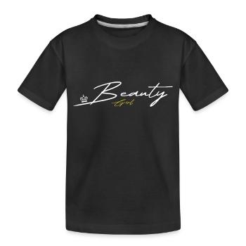 Beauty Girl Crown White - Kinder Premium Bio T-Shirt - Schwarz - Vorne