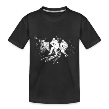 Fantastique motif de fan de papa de hockey sur glace - T-shirt bio Premium Enfant - noir - Devant