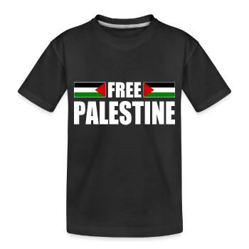 Free palestine - Kids' Premium Organic T-Shirt - black - Front