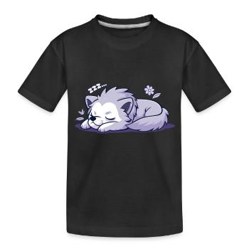 Schlafender Wolf - Aufkleber - Kinder Premium Bio T-Shirt - Schwarz - Vorne