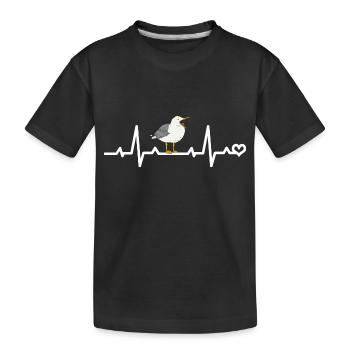 ECG de fréquence cardiaque Seagull - T-shirt bio Premium Enfant - noir - Devant