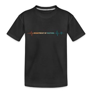 Herzschlag der Natur Retro Herzschlag - Kinder Premium Bio T-Shirt - Schwarz - Vorne