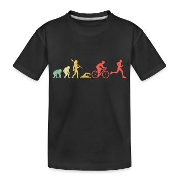 Evolution Triathlon Laufrad Schwimmen Triathlet Triat - Kinder Premium Bio T-Shirt - Schwarz - Vorne