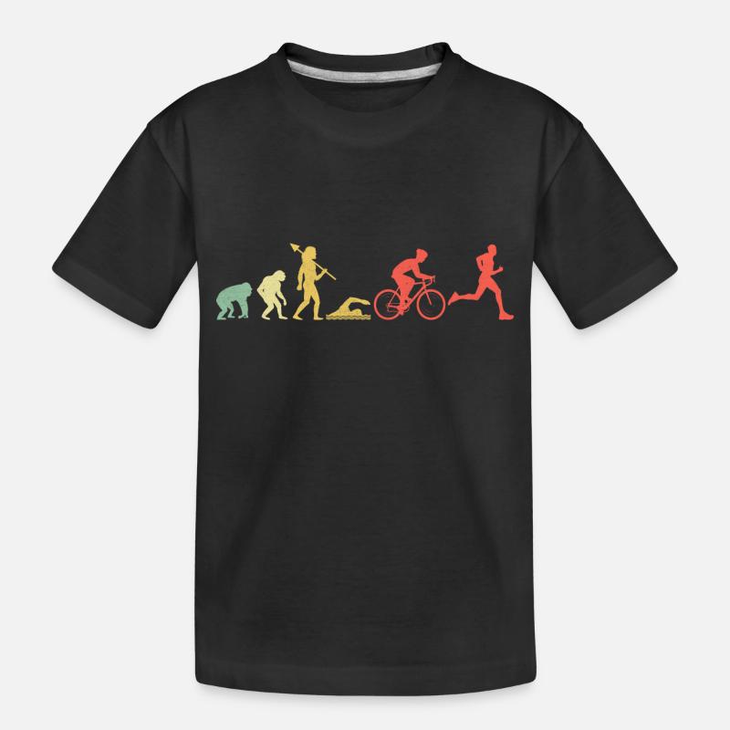 Evolution Triathlon Laufrad Schwimmen Triathlet Triat - Kinder Premium Bio T-Shirt - Schwarz