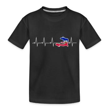Ich liebe Haiti - Herzschlag - Kinder Premium Bio T-Shirt - Schwarz - Vorne