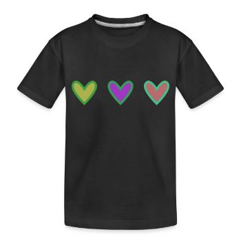 HEART. HEARTS. VALENTINE'S DAY. LOVE. LOVE. HEART - Kids' Premium Organic T-Shirt - black - Front