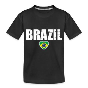 Brésil Brésil Drapeau brésilien - T-shirt bio Premium Enfant - noir - Devant