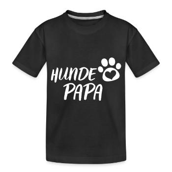Hunde Papa Hundeliebhaber Vatertag Geschenk Hund - Kinder Premium Bio T-Shirt - Schwarz - Vorne