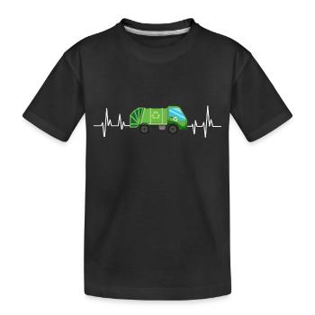 Camions à ordures, journée des ordures, collecte des ordures - T-shirt bio Premium Enfant - noir - Devant