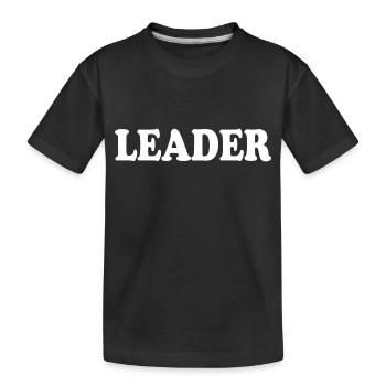 Leader - Kids' Premium Organic T-Shirt - black - Front