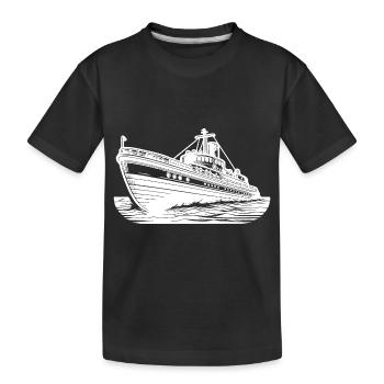 Schnittiges Hochseeschiff Kutter Schlepper - Kinder Premium Bio T-Shirt - Schwarz - Vorne