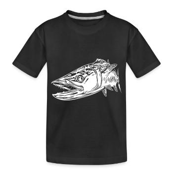 Grand barracuda vintage avec des dents dangereuses - T-shirt bio Premium Enfant - noir - Devant