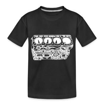 Ventilateur de cylindrée du bloc moteur - T-shirt bio Premium Enfant - noir - Devant