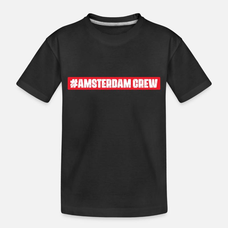 Amsterdam Crew - Kinder Premium Bio T-Shirt - Schwarz