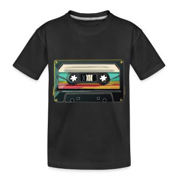 80s 90s Retro Party Carénage Cassette - T-shirt bio Premium Enfant - noir - Devant