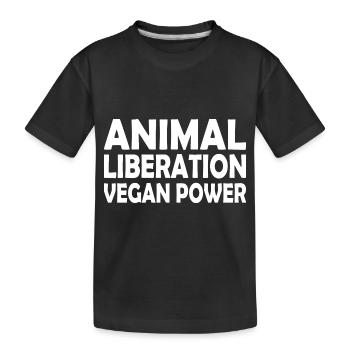animal liberation Vegan power - Kids' Premium Organic T-Shirt - black - Front