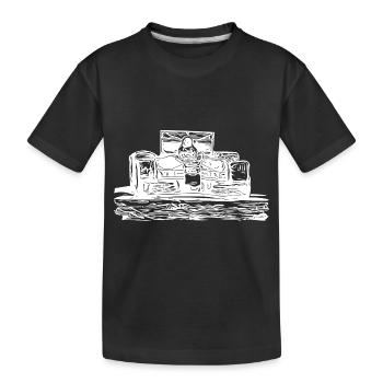 Vintage racing cars on the race track - Kids' Premium Organic T-Shirt - black - Front