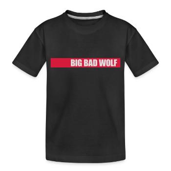 big bad wolf quote - Kids' Premium Organic T-Shirt - black - Front