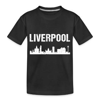 Liverpool Skyline England Liverpool - Kids' Premium Organic T-Shirt - black - Front