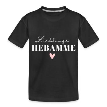 Liebelingshebamme / Weltbeste Hebamme - Kinder Premium Bio T-Shirt - Schwarz - Vorne