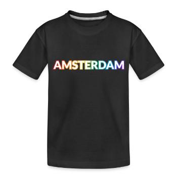 Schwuler Amsterdamer Regenbogen - Kinder Premium Bio T-Shirt - Schwarz - Vorne