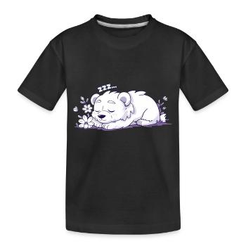 Schlafender Bär - Aufkleber - Kinder Premium Bio T-Shirt - Schwarz - Vorne
