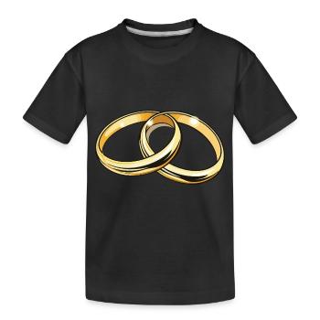 Anneaux de mariage symbole mariage - T-shirt bio Premium Enfant - noir - Devant