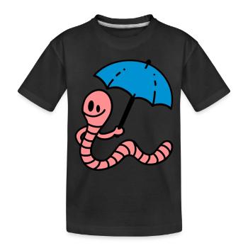 Regenwurm - Kinder Premium Bio T-Shirt - Schwarz - Vorne