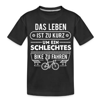 Gutes Fahrrad Fahrradfahren - Kinder Premium Bio T-Shirt - Schwarz - Vorne