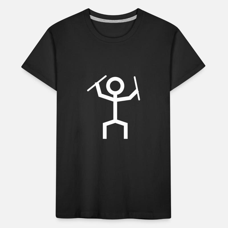 Drummer Stick Figure Tshirt Gift Musician Kids' Premium Organic T-Shirt