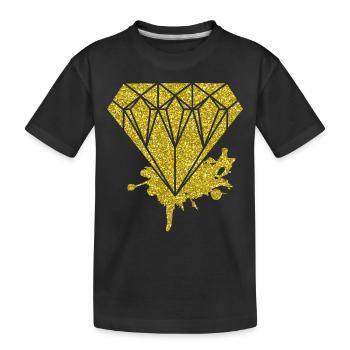 Diamond Gold Glitter Style Fashion Glitter Unique - Kids' Premium Organic T-Shirt - black - Front