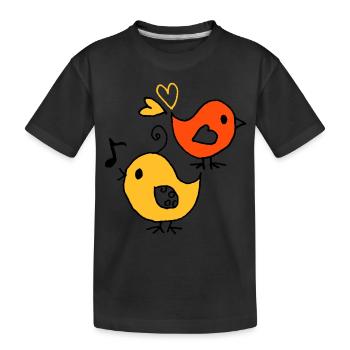moineaux - T-shirt bio Premium Enfant - noir - Devant
