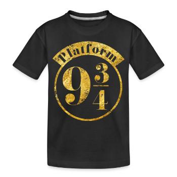 Harry Potter Platform 9 3/4 Gold - Kinder Premium Bio T-Shirt - Schwarz - Vorne