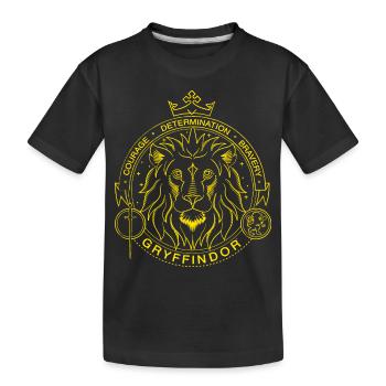 Harry Potter Gryffindor Lion - Kids' Premium Organic T-Shirt - black - Front
