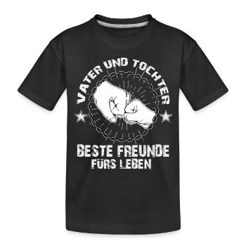 Vater und Tochter - Kinder Premium Bio T-Shirt - Schwarz - Vorne