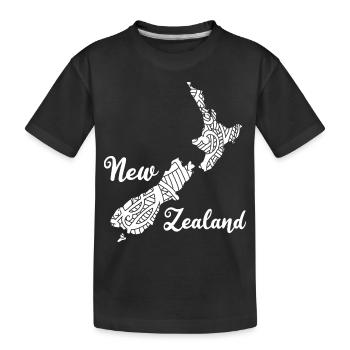 Nouvelle-Zélande Contour Kiwi Aotearoa backpacker 005-001 - T-shirt bio Premium Enfant - noir - Devant