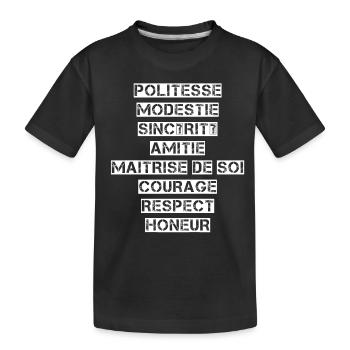 valeur judo - T-shirt bio Premium Enfant - noir - Devant