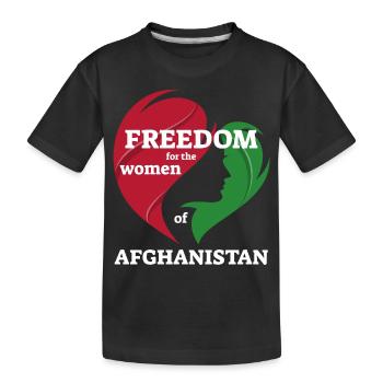 Freiheit für die Frauen Afghanistans. Solidarität - Kinder Premium Bio T-Shirt - Schwarz - Vorne