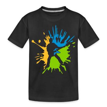 Bunte Tropfen Gitarrist Farbklecks - Kinder Premium Bio T-Shirt - Schwarz - Vorne