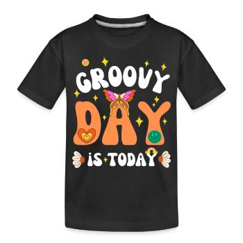 GROOVY DAY IST HEUTE 70ER - Kinder Premium Bio T-Shirt - Schwarz - Vorne