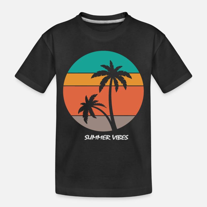 Sommer Strand Vibes - Kinder Premium Bio T-Shirt - Schwarz