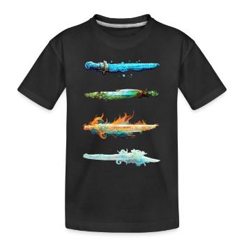 Épées à quatre éléments - T-shirt bio Premium Enfant - noir - Devant